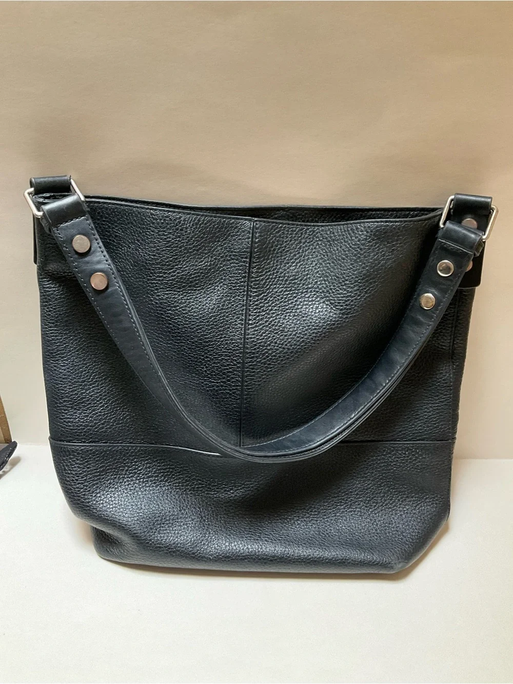 Treasure & Bond Black Leather Crossbody Hobo Slouchy Tote EMO Bag Chain charms